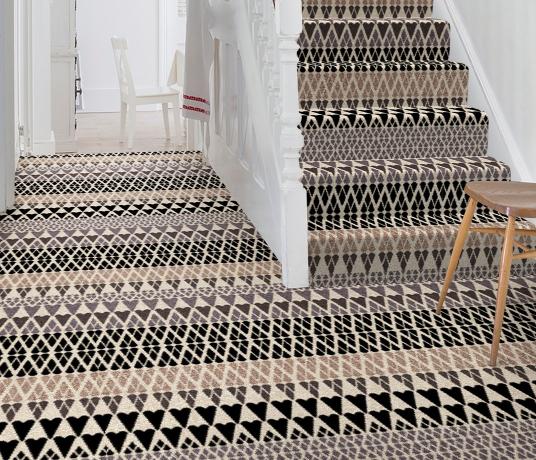 Quirky Margo Selby Fair Isle Sutton Carpet 7211 on Stairs
