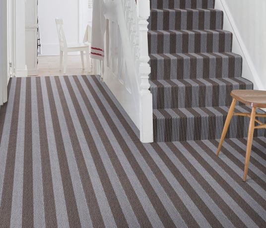Wool Blocstripe Mineral Sable Bloc Carpet 1854 on Stairs