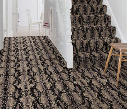 Quirky Snake Python Carpet 7128 on Stairs