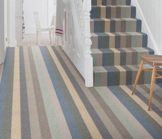 Margo Selby Stripe Surf Joss Carpet 1900 on Stairs