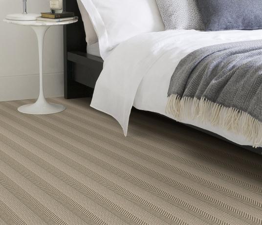 Wool Iconic Herringstripe Nerina Carpet 1561 in Bedroom