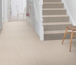 Wool Pinstripe Bone Olive Pin Carpet 1861 on Stairs thumb