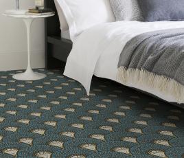 Quirky Divine Savages Deco Teal Carpet 7151 in Bedroom thumb