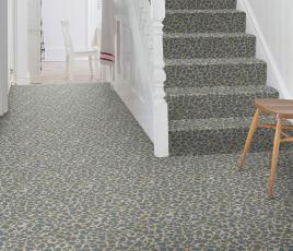 Quirky Leopard Snow Carpet 7126 on Stairs thumb