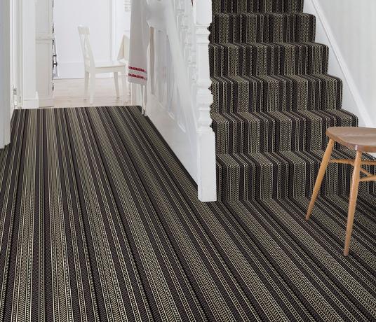 Quirky Hot Herring Ebony Carpet 7136 on Stairs