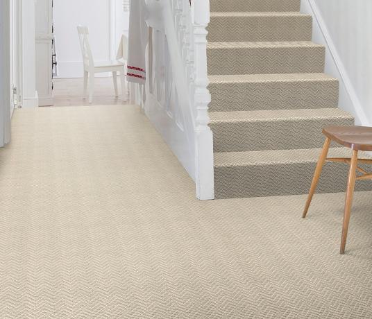 Wool Iconic Chevron Helix Carpet 1533 on Stairs