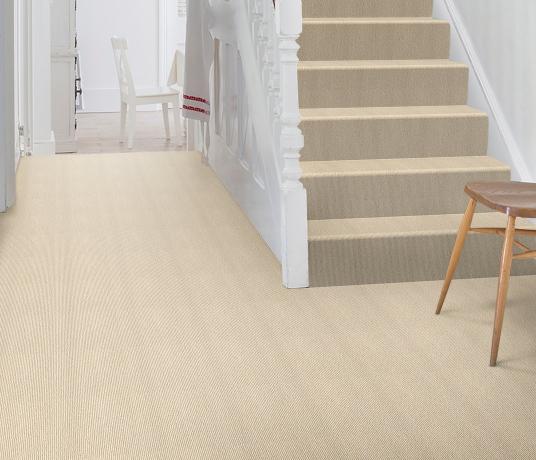 Wool Rib Scandi Pine Carpet 1831 on Stairs