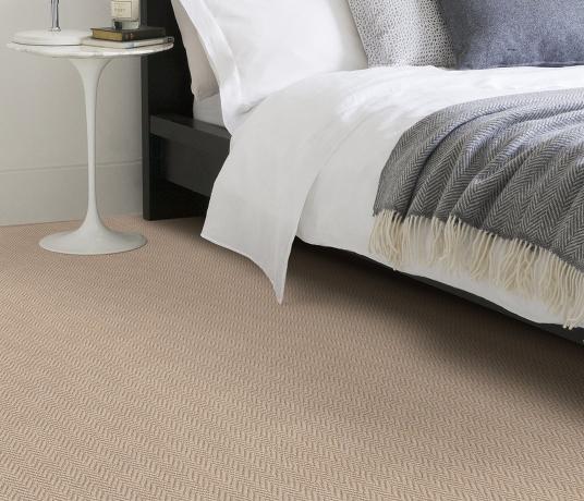 Wool Herringbone Zig Zag Mushroom Carpet 4678 in Bedroom