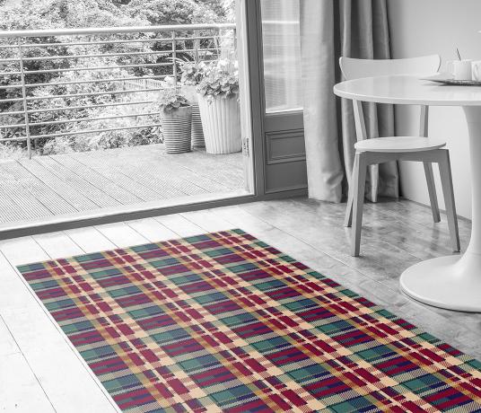 Quirky Tartan Red Red Rose 7165 in Living Room (Make Me A Rug)