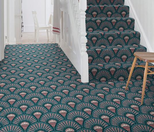 Quirky Divine Savages Deco Blush Carpet 7150 on Stairs