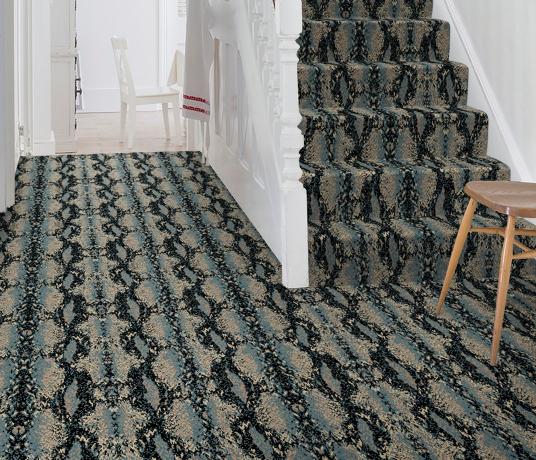 Quirky Snake Mamba Carpet 7127 on Stairs