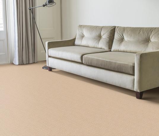 Wool Herringbone Zig Zag Button Carpet 4679 in Living Room