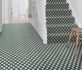 Quirky Spotty Duck Egg Carpet 7142 on Stairs thumb