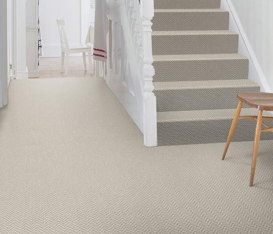 Wool Iconic Chevron Forth Carpet 1536 on Stairs