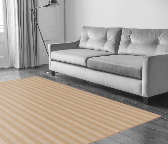 Wool Blocstripe Ochre String Bloc Carpet 1856 in Living Room