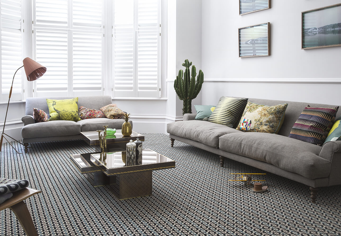 Quirky Shuttle Silas British Patterned Carpet designed by Margo Selby