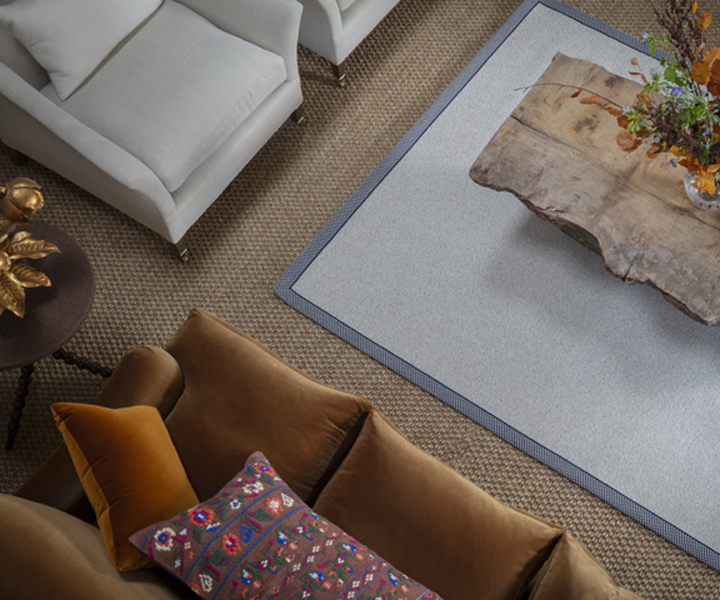Wool Tweed Fortrose Bespoke Rug with Chequers Churchill Border