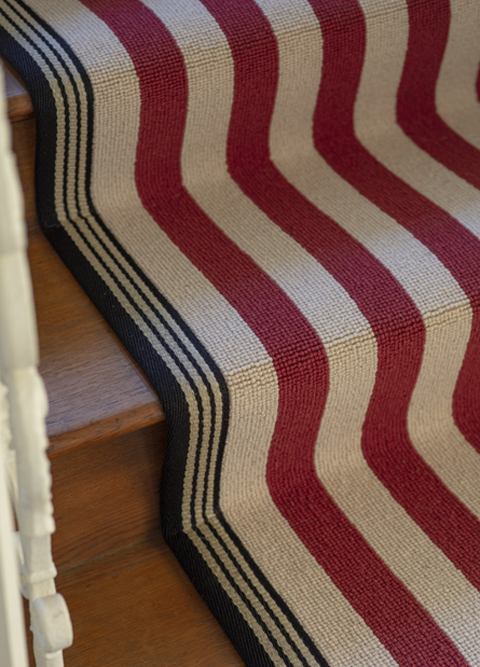 Wool Candy Lollipop Floss Stair Runner with a Tramlines Warsaw Border