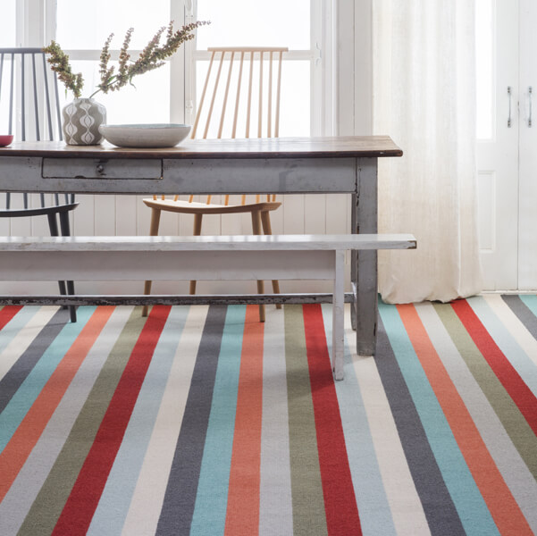 Alternative Flooring, Summer Trends 2022, Inspiration, Margo Selby vibrant striped carpet
