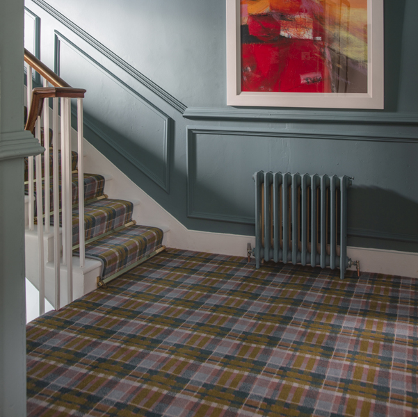 Alternative Flooring At Home, Christina Horspool, Manar House, Quirky Tartan patterned carpet