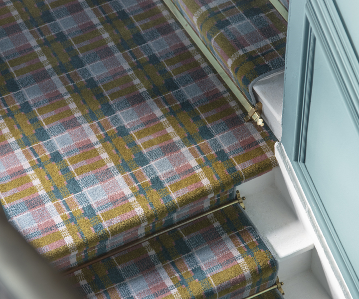 Alternative Flooring At Home, Christina Horspool, Manar House, Quirky Tartan Patterned Stair Carpet
