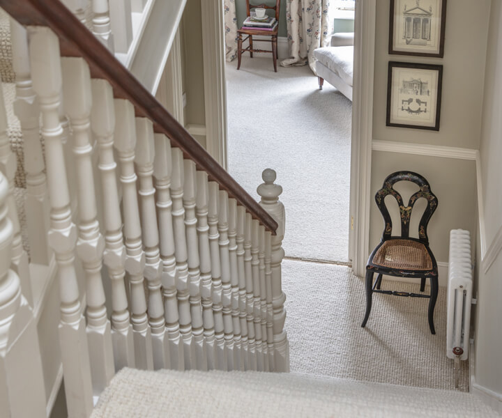 Alternative Flooring at Home with Louise Roe and her chunky Wool Pebble undyed wool stair carpet