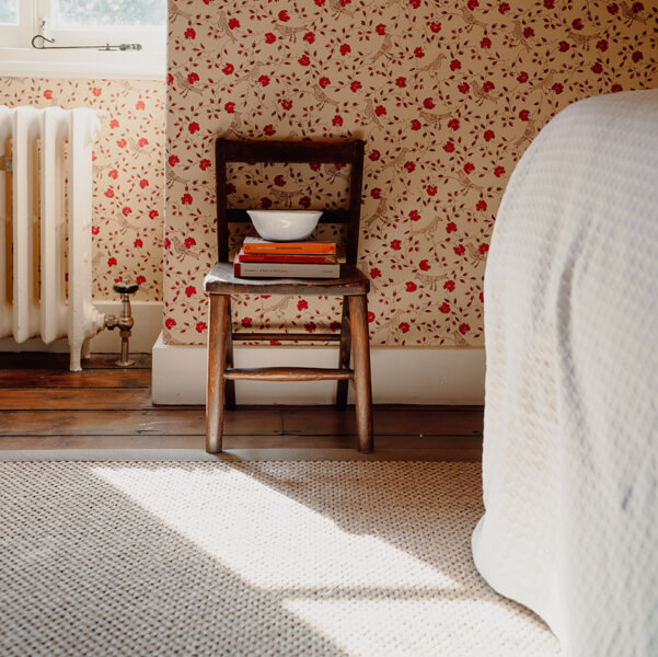 Alternative Flooring at Home with Louise Roe and her bespoke Sisal Malay Chen bedroom rug
