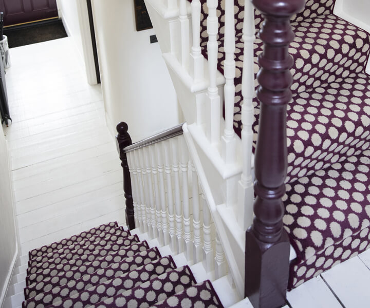 Alternative Flooring at Home with Kate Watson-Smyth and her Quirky Spotty patterned Stair Carpet Runner
