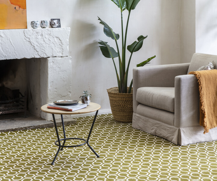 Alternative Flooring, Trend Watch Inspiration, Spring 2024, Quirky Honeycomb Moss British Made Carpet